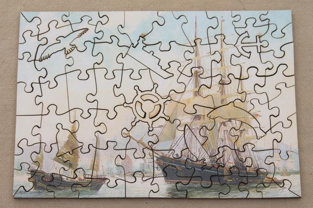 photo of Wentworth wooden jigsaw puzzle, small wood picture puzzle Cutty Sark painting #4