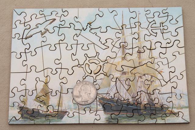 photo of Wentworth wooden jigsaw puzzle, small wood picture puzzle Cutty Sark painting #5