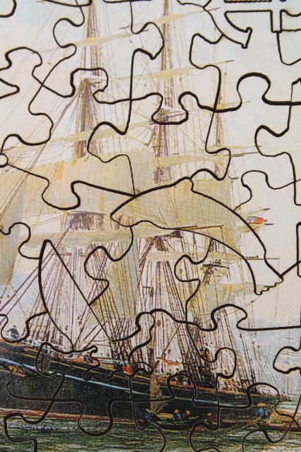 photo of Wentworth wooden jigsaw puzzle, small wood picture puzzle Cutty Sark painting #6