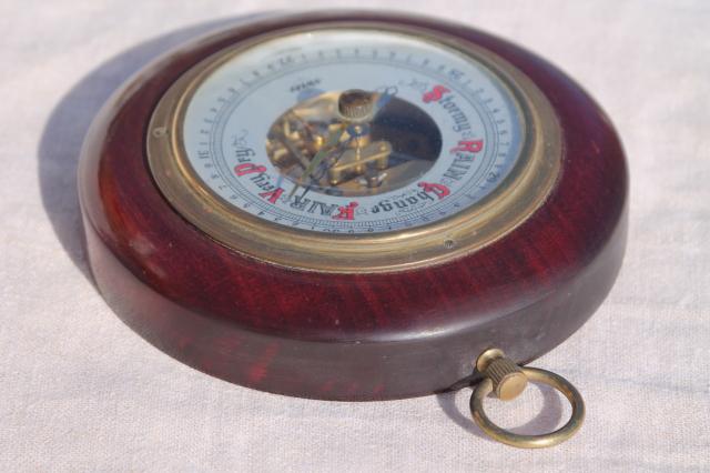 photo of West Germany vintage Swift barometer working weather gauge in small round frame #5