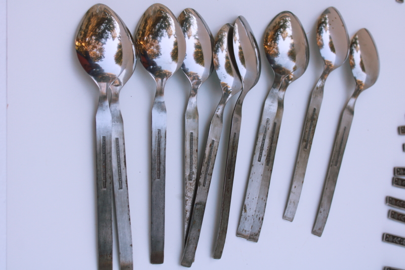 photo of Western Rose pattern vintage Japan stainless flatware set 10 salad forks, soup & tea spoons  #4