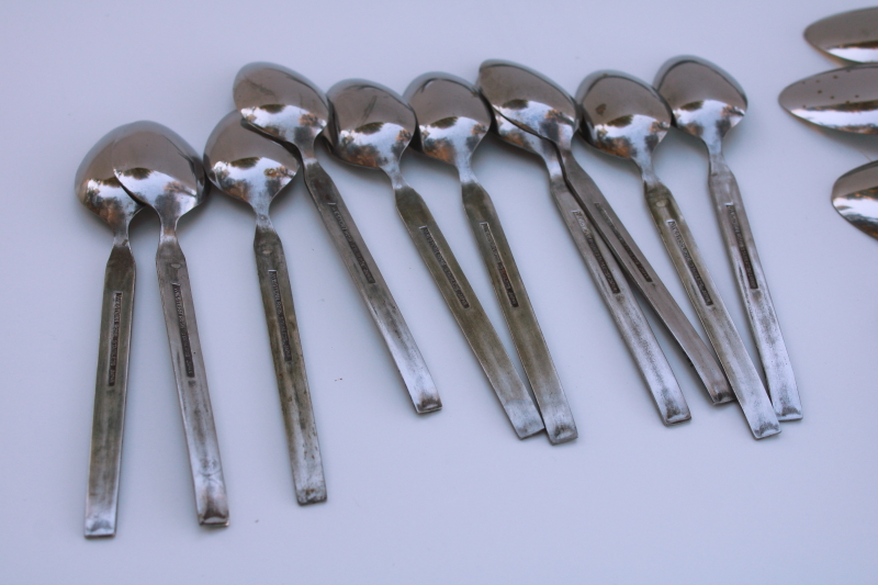 photo of Western Rose pattern vintage Japan stainless flatware set 10 salad forks, soup & tea spoons  #6