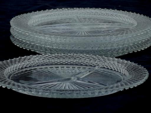 photo of Westmoreland English hobnail clear glass grill plates, vintage set of 4 #2