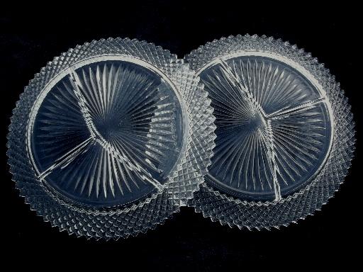photo of Westmoreland English hobnail clear glass grill plates, vintage set of 4 #4