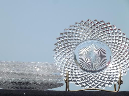 photo of Westmoreland English hobnail pattern glass, vintage salad/ lunch plates #1