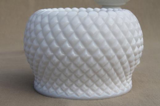 photo of Westmoreland English hobnail pattern milk glass rose vase & flower bowl compote #4