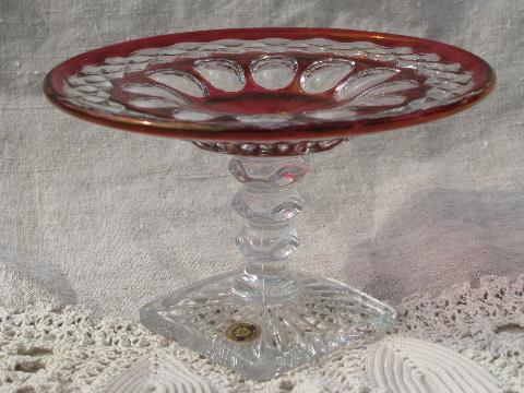 photo of Westmoreland label Waterford ruby stain glass mint dish candy plate #1