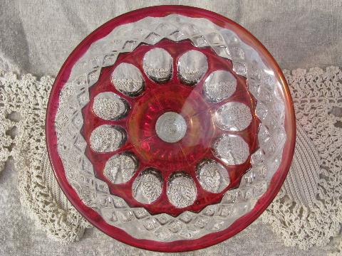 photo of Westmoreland label Waterford ruby stain glass mint dish candy plate #2