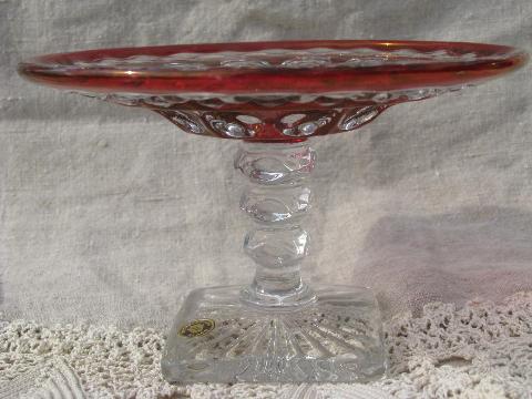 photo of Westmoreland label Waterford ruby stain glass mint dish candy plate #3