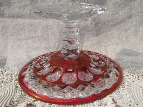 photo of Westmoreland label Waterford ruby stain glass mint dish candy plate #6