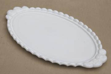 catalog photo of Westmoreland paneled grape grapes pattern dresser tray, vintage milk glass