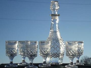 catalog photo of Wexford Anchor Hocking glass decanter bottle and claret wine glasses set