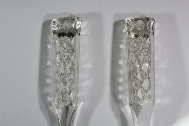 photo of Wexford Anchor Hocking vintage pres-cut pressed glass salad spoon & fork servers #3