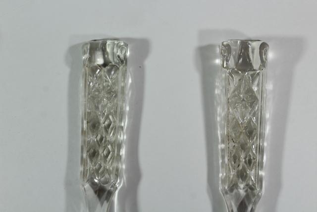 photo of Wexford Anchor Hocking vintage pres-cut pressed glass salad spoon & fork servers #4