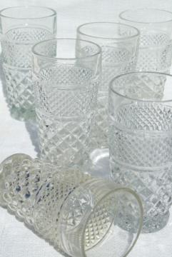 catalog photo of Wexford waffle pattern, crystal clear glass tumblers, vintage Anchor Hocking