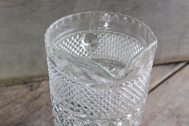 photo of Wexford waffle pattern glass pitcher, vintage Anchor Hocking pressed glass #2