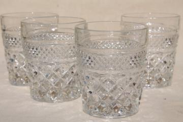 catalog photo of Wexford waffle vintage Anchor Hocking old fashioned lowball glasses, glass tumblers