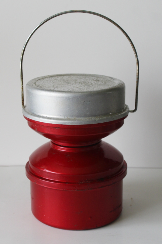 photo of Wham-o Hotspot heater, flameless camp stove red metal white gas burner, vintage camping equipment #4