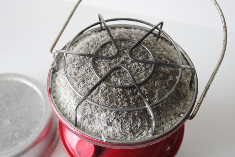 photo of Wham-o Hotspot heater, flameless camp stove red metal white gas burner, vintage camping equipment #7