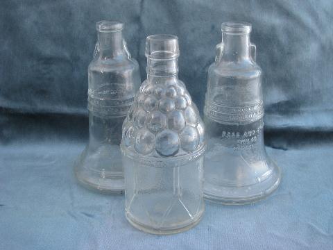 photo of Wheaton vintage pattern glass collector's bottles decanter lot #1