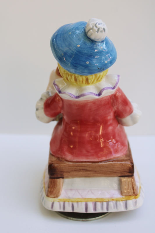photo of Whistle a Happy Tune music box vintage Lefton Little Jack Horner nursery rhyme character #3