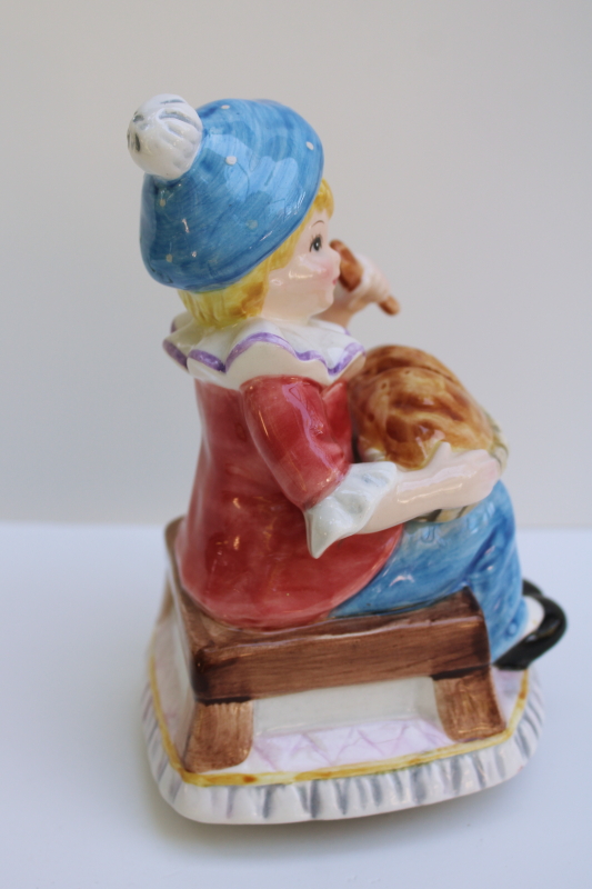 photo of Whistle a Happy Tune music box vintage Lefton Little Jack Horner nursery rhyme character #4