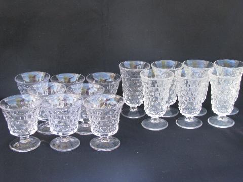 photo of Whitehall cube pattern, vintage parfait glasses & ice cream sherbet dishes #1