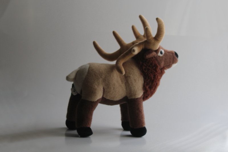 photo of Wild Republic plush toy elk or stag deer, standing stuffed animal rustic holiday decor #1