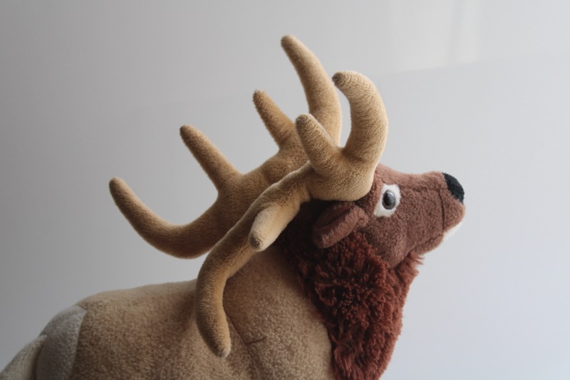 photo of Wild Republic plush toy elk or stag deer, standing stuffed animal rustic holiday decor #2