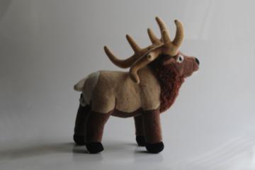 catalog photo of Wild Republic plush toy elk or stag deer, standing stuffed animal rustic holiday decor