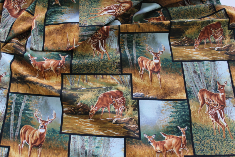 photo of Wild Wings / Springs cotton fabric Whitetail deer patch print quilting craft material #1