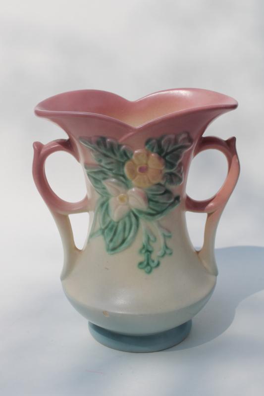 photo of Wildflower Hull art pottery vase, vintage USA matte glaze ceramic retro pastel colors #2