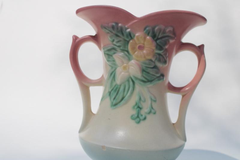 photo of Wildflower Hull art pottery vase, vintage USA matte glaze ceramic retro pastel colors #3