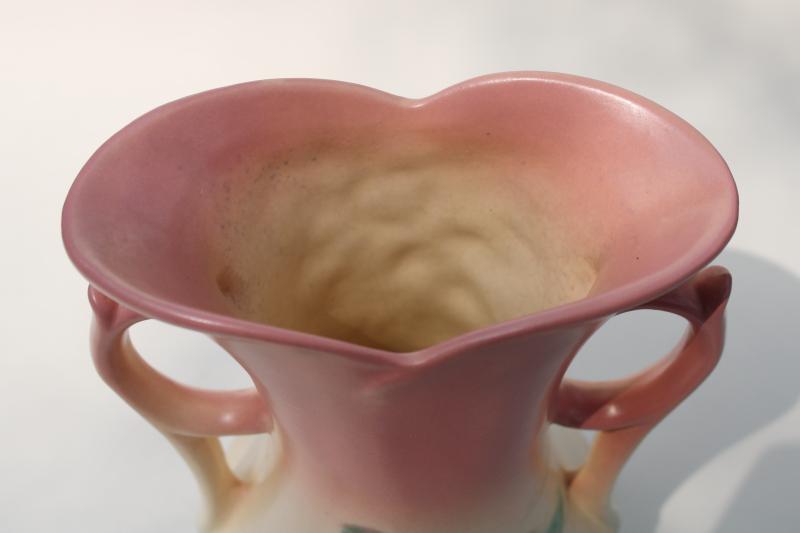 photo of Wildflower Hull art pottery vase, vintage USA matte glaze ceramic retro pastel colors #6