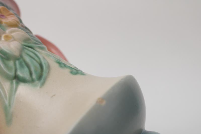 photo of Wildflower Hull art pottery vase, vintage USA matte glaze ceramic retro pastel colors #8