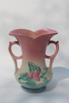 Wildflower Hull art pottery vase, vintage USA matte glaze ceramic retro pastel colors