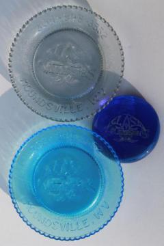 catalog photo of Wilkerson's West Virginia pressed glass cup plates lot, vintage collectible glassware