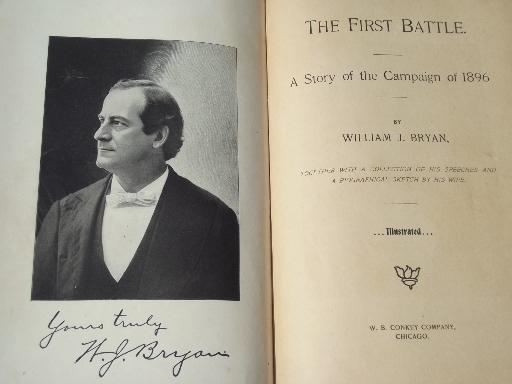 photo of William Jennings Bryan - The First Battle, 1896  antique book #3