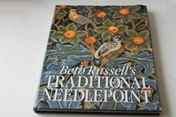catalog photo of William Morris Arts & Crafts inspired designs charted for needlepoint, antique style florals vintage needlework book 