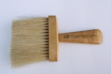 Williams Pocket Duster vintage natural bristle brush w/ wood handle, soft buffalo hair bristles 