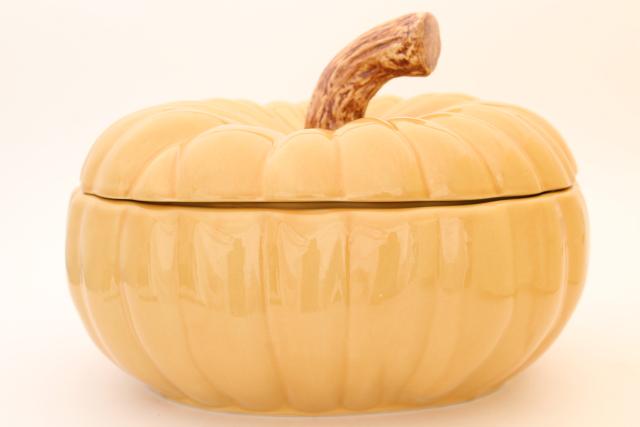 photo of Williams Sonoma fall pumpkin soup tureen & set of 8 covered bowls for Halloween Thanksgiving #6