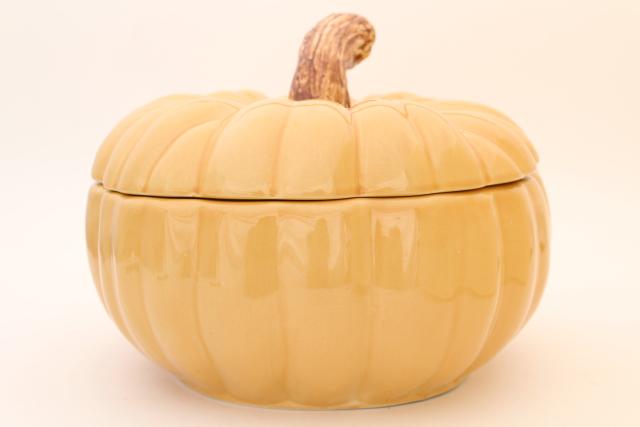 photo of Williams Sonoma fall pumpkin soup tureen & set of 8 covered bowls for Halloween Thanksgiving #7