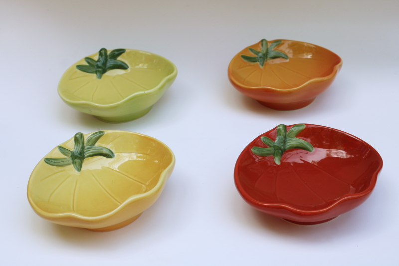 photo of Williams Sonoma heirloom tomato bowls set, red, orange, yellow, green tomatoes  #1