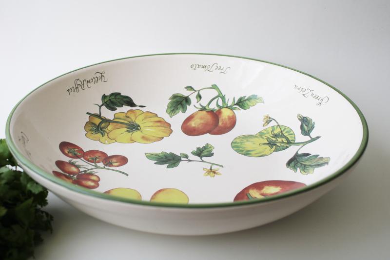 photo of Williams Sonoma heirloom tomatoes large ceramic salad or spaghetti pasta bowl #1