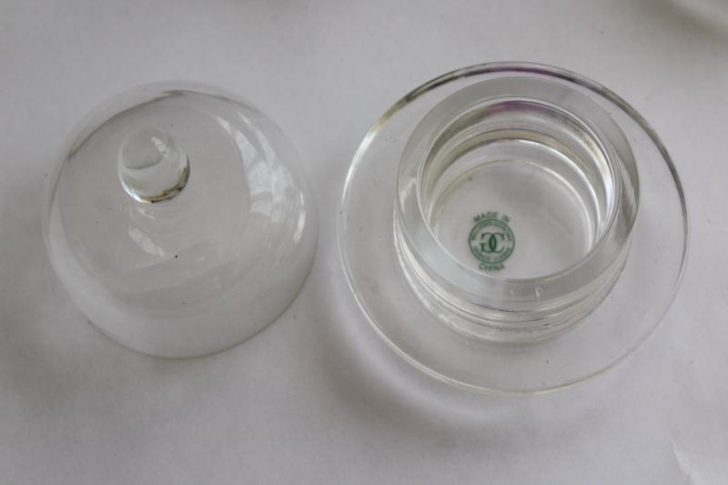 photo of Williams Sonoma individual covered butter dishes w/ glass cloche dome covers #2