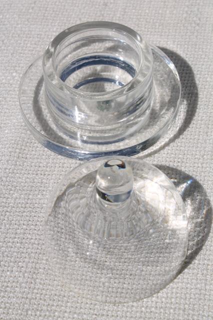 photo of Williams Sonoma individual covered butter dishes, little plates w/ glass cloche dome covers #4