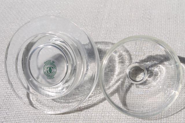 photo of Williams Sonoma individual covered butter dishes, little plates w/ glass cloche dome covers #5