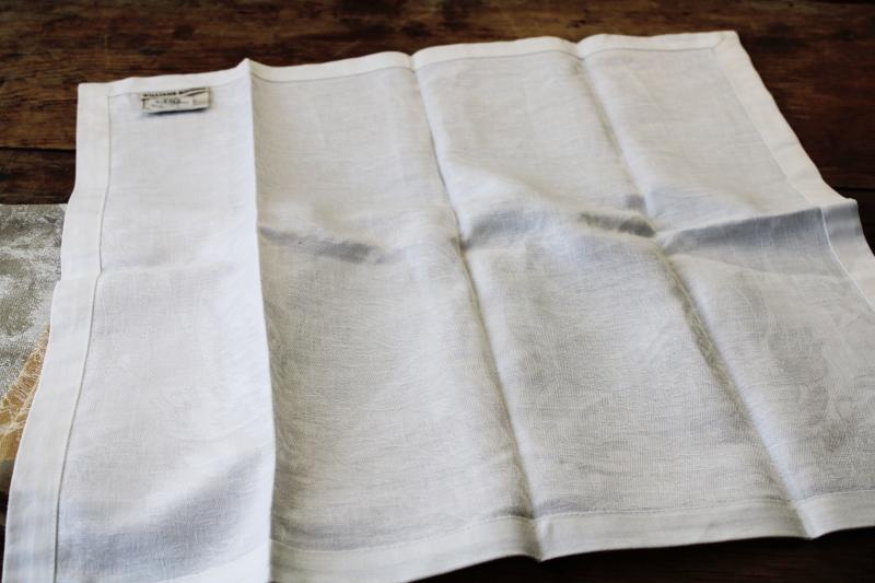 photo of Williams Sonoma jacquard napkins, unused table linens mismatched napkin lot #4