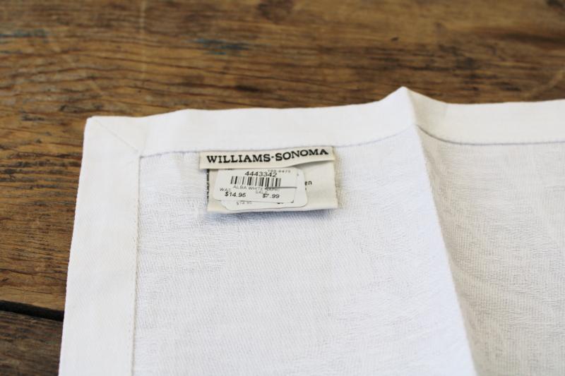 photo of Williams Sonoma jacquard napkins, unused table linens mismatched napkin lot #5