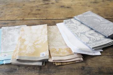 catalog photo of Williams Sonoma jacquard napkins, unused table linens mismatched napkin lot